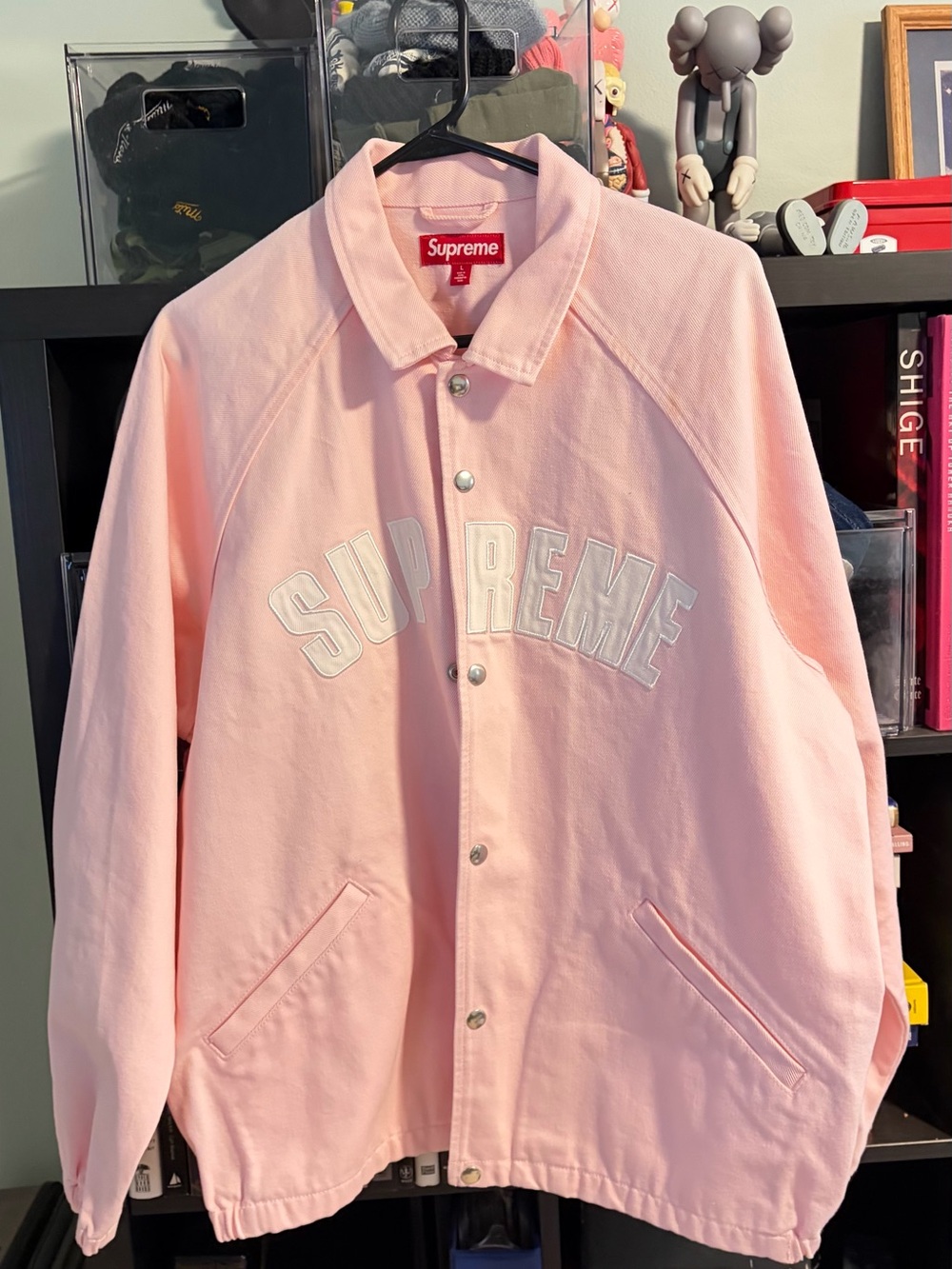 Supreme Light Pink Jacket with White Arch Logo